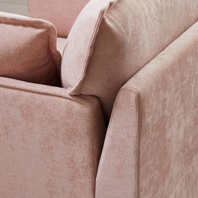 Roomfitters 47.2" Oversized Accent Chair, Chenille Armchair with Deep Wide Seat, Throw Pillows, Modern Lounge Sofa