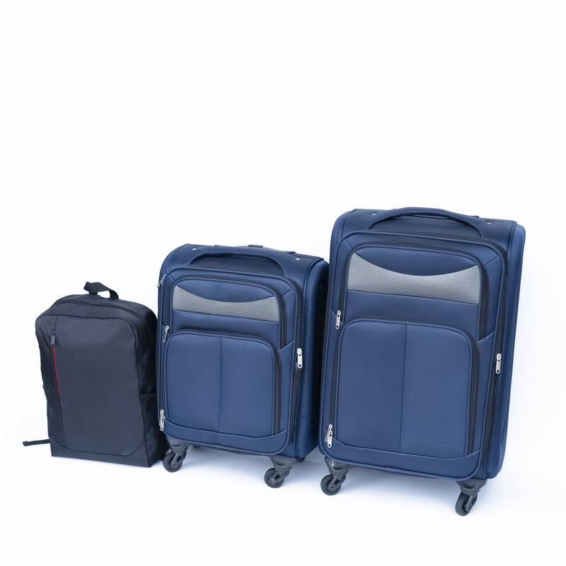 (20+24) Travel case two-piece suitcase set Oxford trolley case without password lock universal wheel + Oxford cloth backpack
