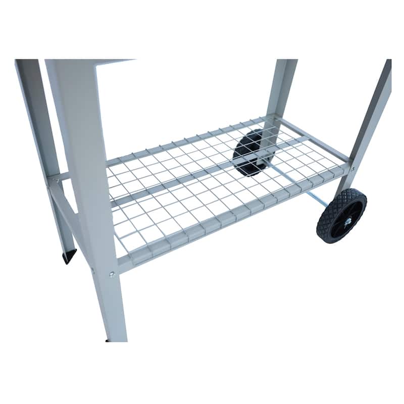 Mobile Metal Raised Garden Bed Cart,Elevated Tall Planter Box w/Wheels