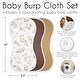 preview thumbnail 6 of 4, Floral Leaf Absorbent Burp Cloths 3 Pack Set Ivory Beige White Gender Neutral Boho Bohemian Watercolor Botanical Flower Woodland
