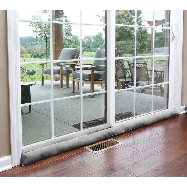 Shop Home District Sliding Door Draft Dodger Weighted Patio Door Breeze Bug And Noise Guard Stopper Blocker 71 Long Gray Overstock 27175862