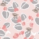 preview thumbnail 4 of 2, Lambs & Ivy Calypso Pink/Gray Koala with Leaf Print 100% Cotton Fitted Crib Sheet
