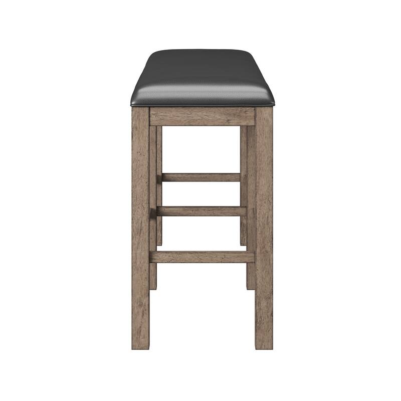 Benti Brown 60 Inch Bar Height Bench Counter Stool with Backrest and Metal Frame for Kitchen Island Dining