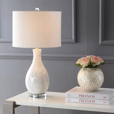 Cannon 26.5" Seashell LED Table Lamp, White by JONATHAN Y