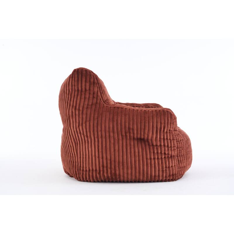 Soft Fluffy Corduroy Fabric Bean Bag Chair Filled With Memory Sponge