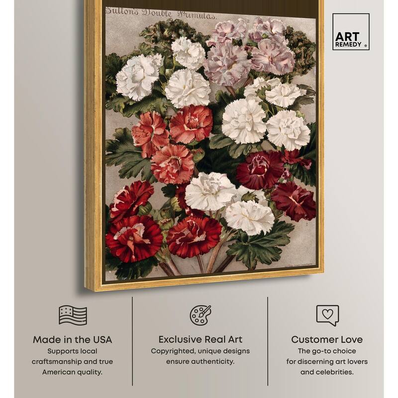Flowered Primulas Canvas by Art Remedy
