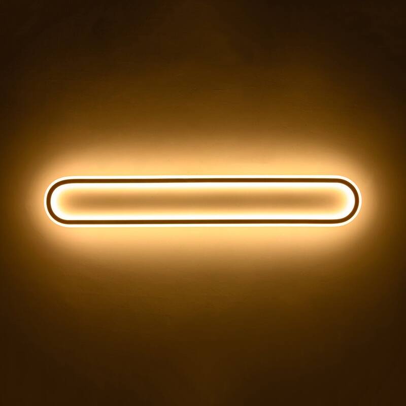 Scandinavian Linear Wood Ring Dimmable LED Flush Mount Light