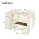 preview thumbnail 2 of 7, Wood Full Size Loft Bed with Built-in Wardrobe,Desk,Storage Shelves