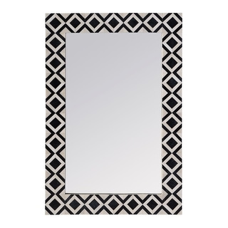 Verona 24 in. W x 36" H Rectangular Bone-Inlay Wall Mirror