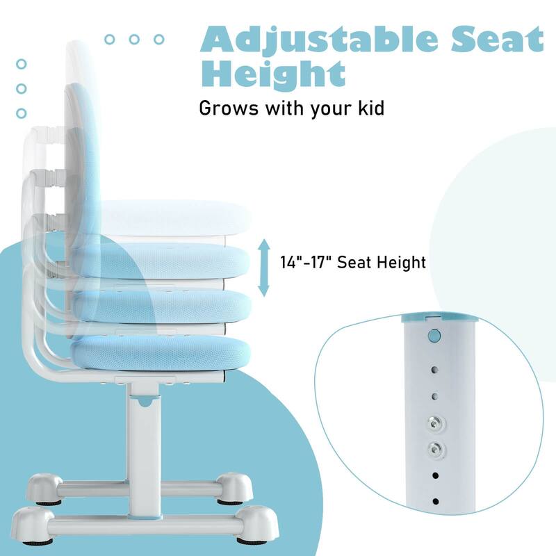 Costway Kids Desk Chair with Double Back Support Adjustable Height - See Details