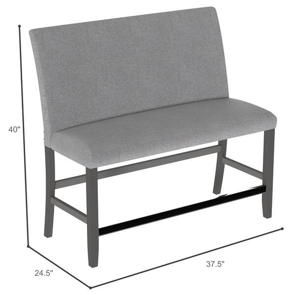 Gray Upholstered Bench With Back - Bed Bath & Beyond - 43683197