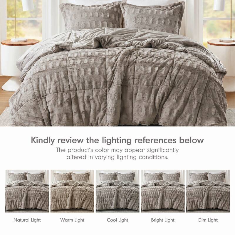 Madison Park Margot Back Print Long Fur Comforter Set