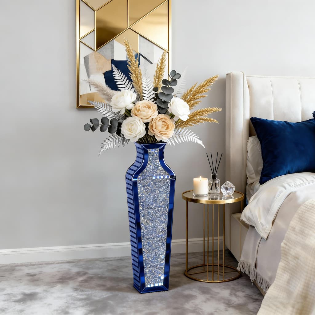 Glass Floor Vase Crystal Home Decor