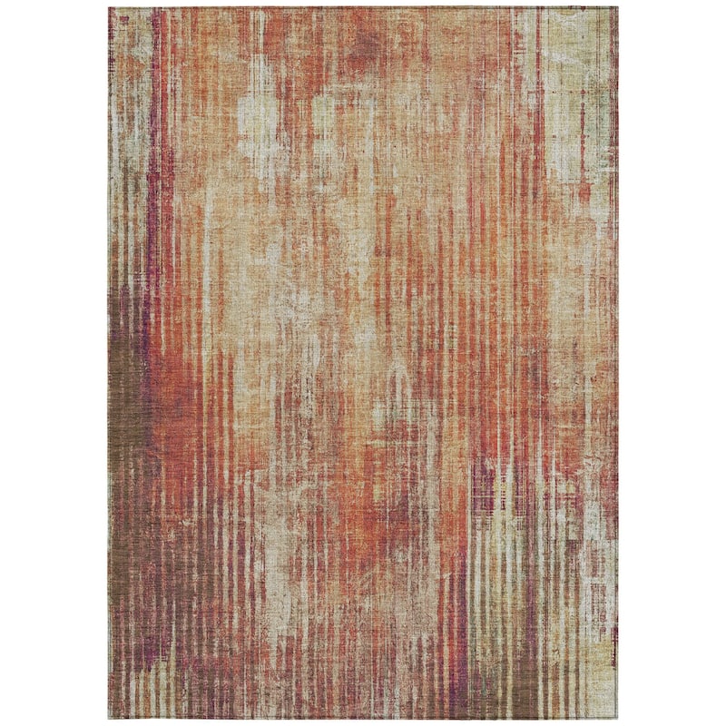 HomeRoots Striped Transitional Rectangle Outdoor Rug