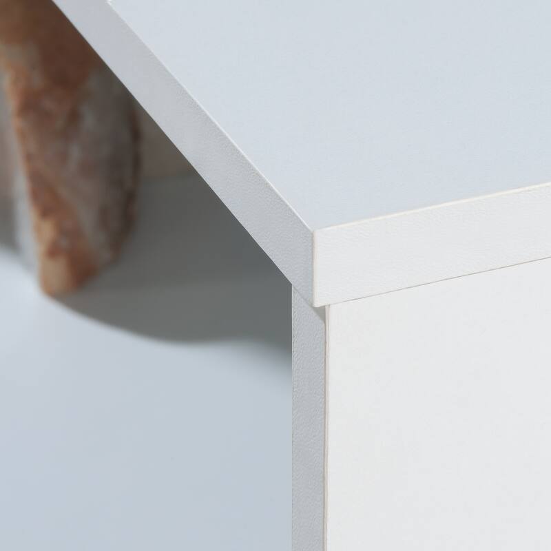 Engineered Wood Coastal Bookcase With Lower Drawer, White - 30.04"W x 18.5"D x 48.35"H