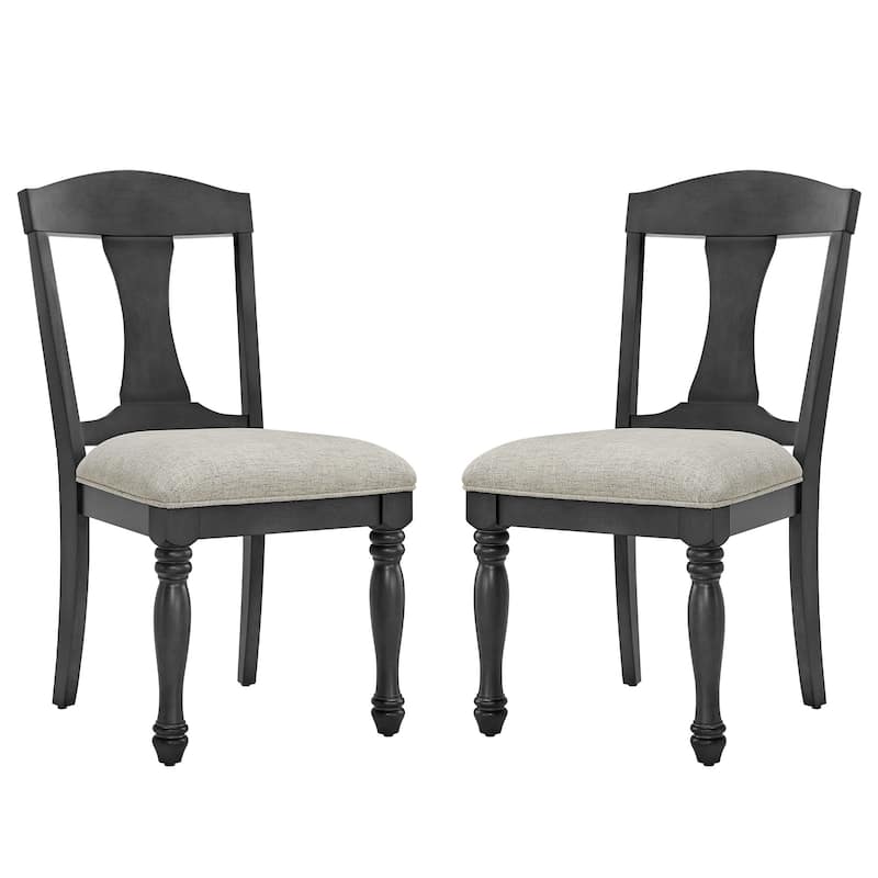 Mid Century Wooden Frame Upholstered Dining Chairs set of 2