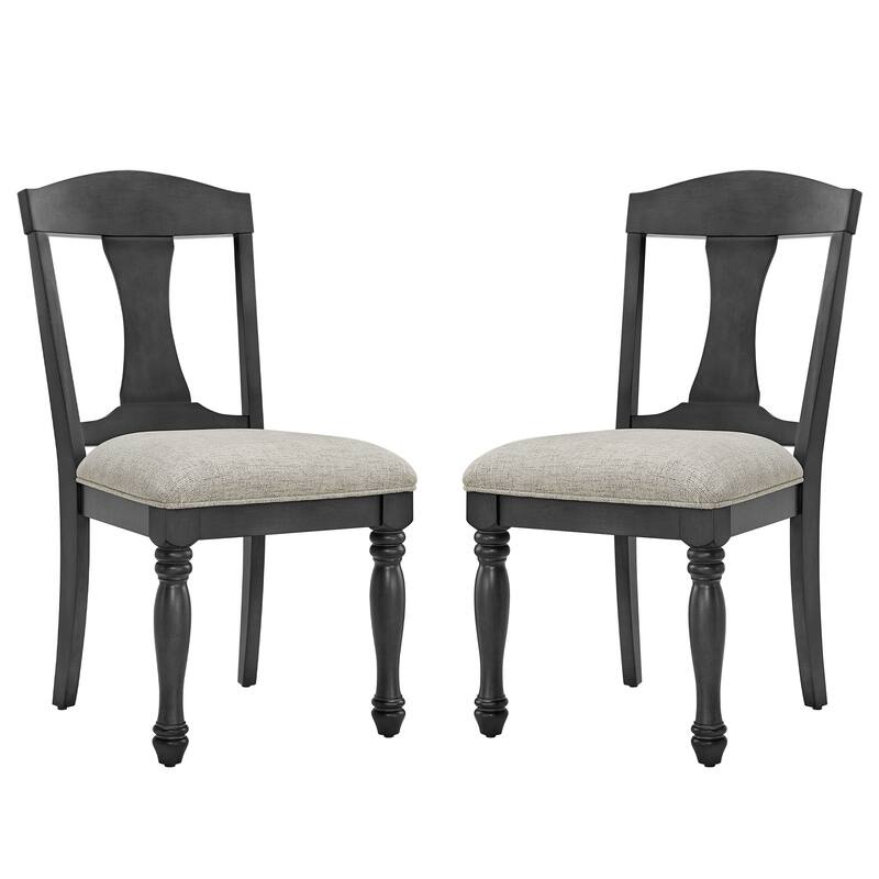Set of 2 Mid-Century Retro Upholstered Dining Chairs with Decorative Back