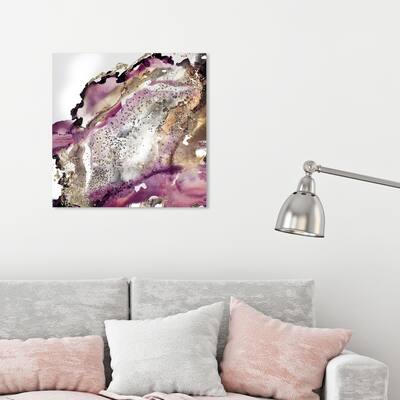 Oliver Gal 'Glitter Bang I' Abstract Wall Art Canvas Print Watercolor - Purple, Gold