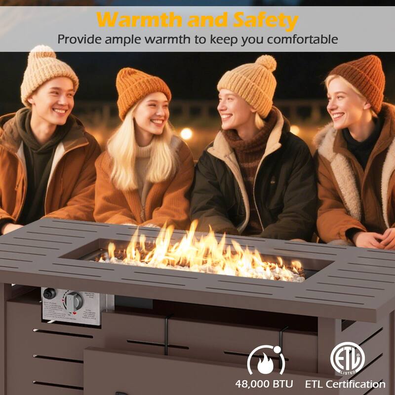 Costway 40-Inch Outdoor Propane Fire Pit with Lava Rocks Removable Lid - See Details