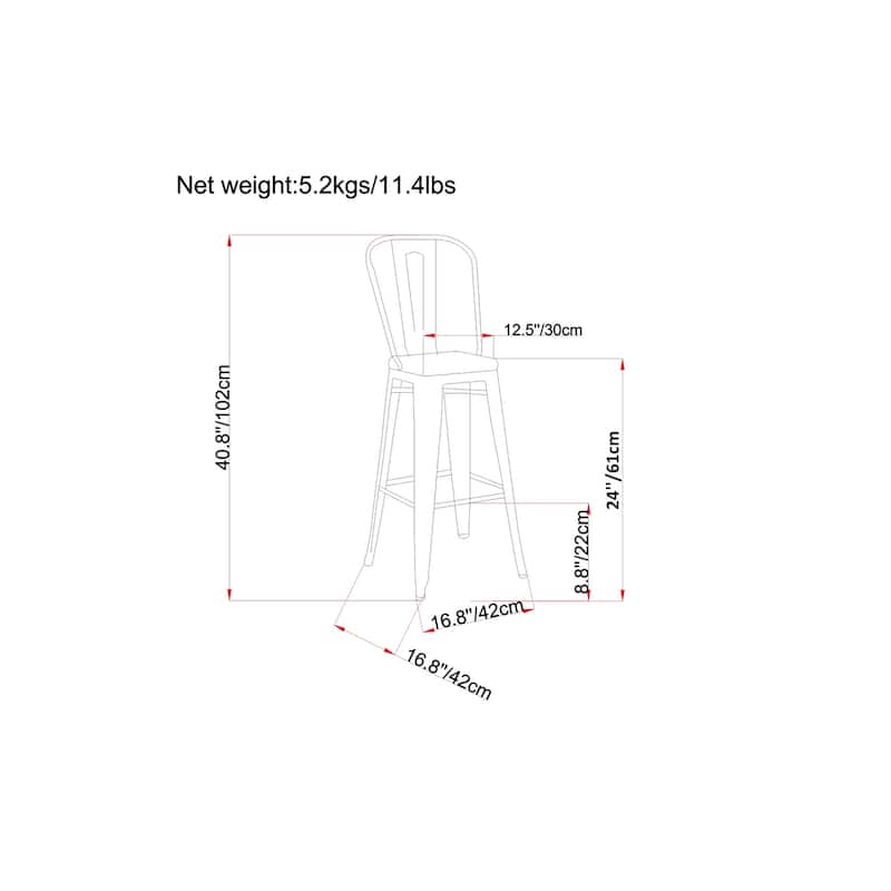 WYNDENHALL Freya Industrial Metal Stool (Set of 2)