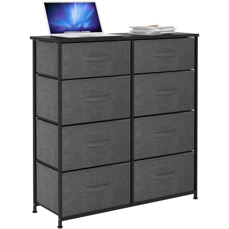8 Drawers Vertical Dresser - Grey