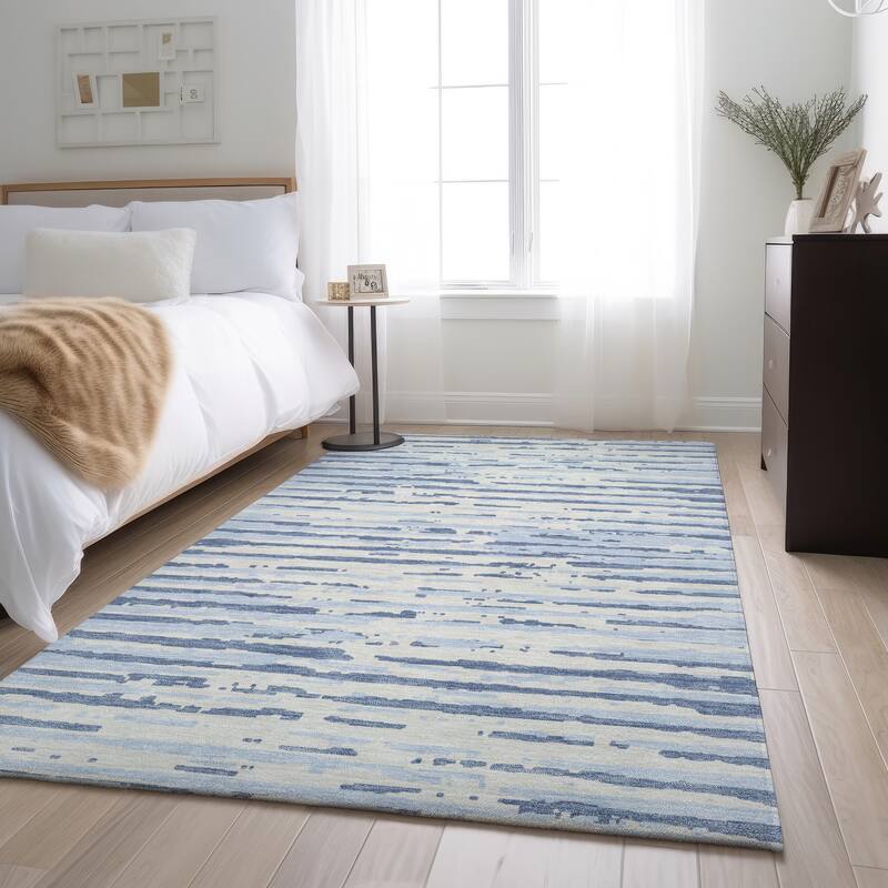 Premium Washable Super Soft Modern Scratches Mayfield Rug - Sky - 3' x 5'