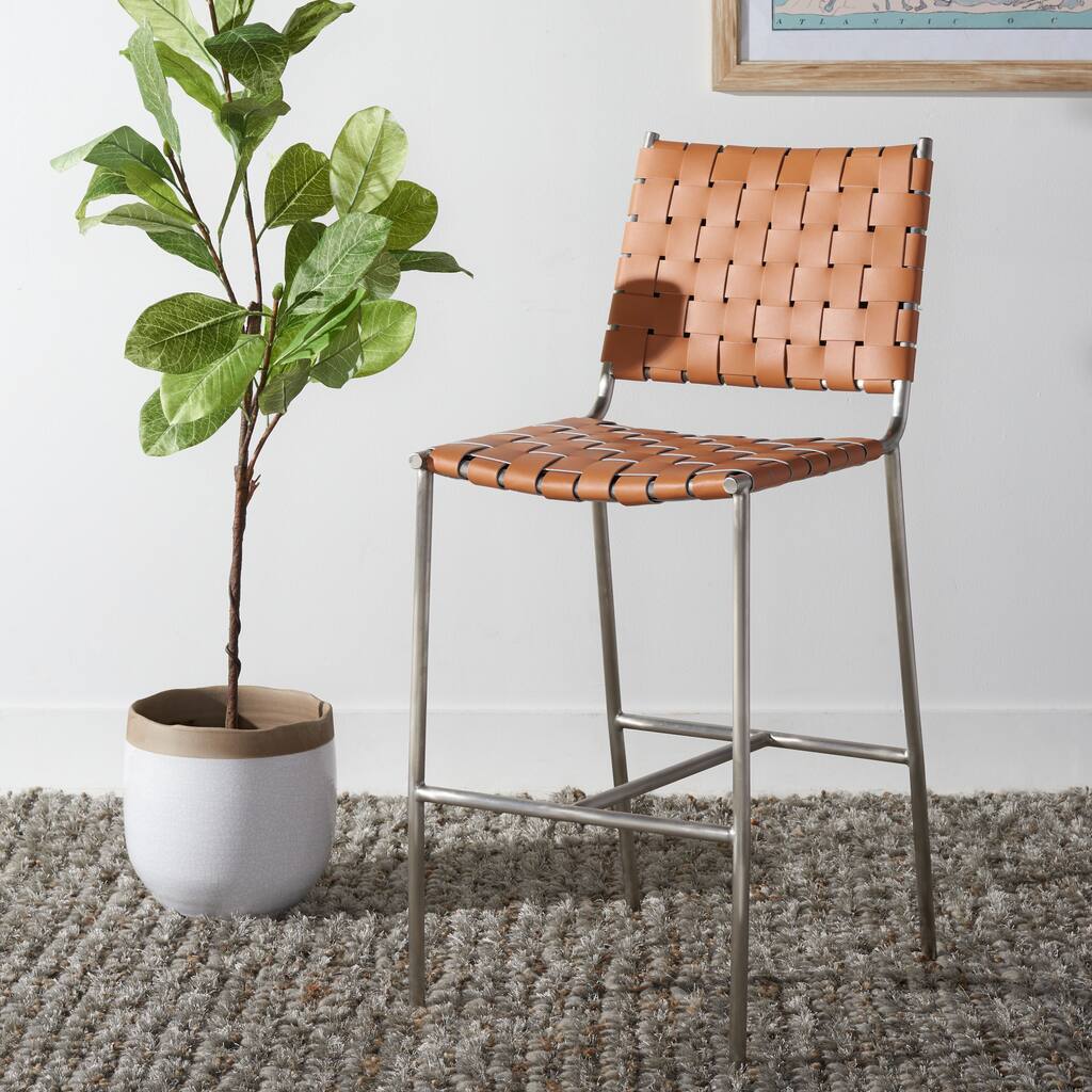 SAFAVIEH Tapati Woven Counter Stool - 20" W x 22" D x 40" H - 18Wx22Dx40H