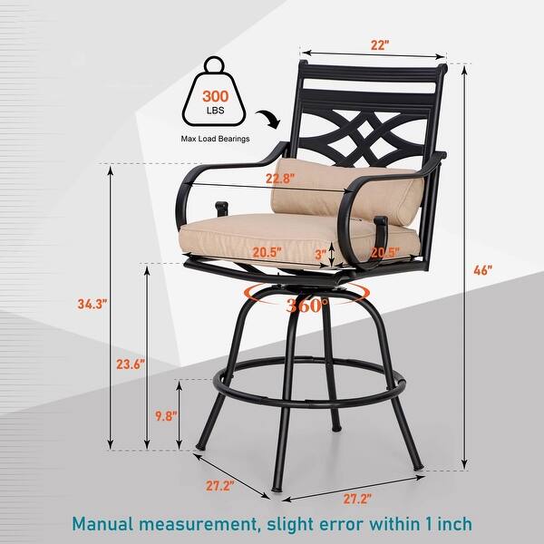 Teluk Extra Wide Swivel Bar Stools (Set of 2) by Havenside Home On