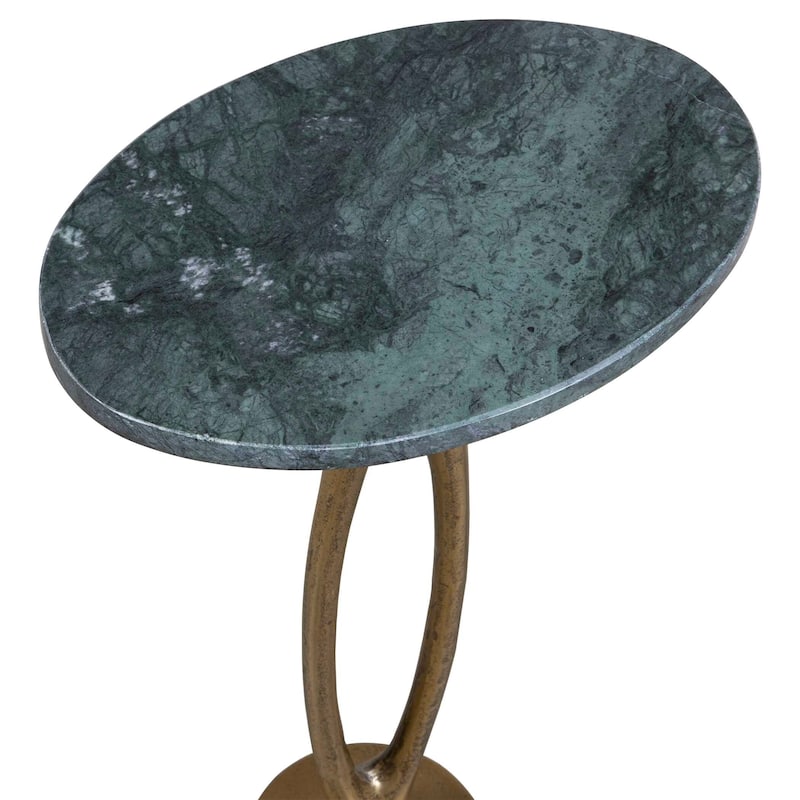 Carson Carrington Brass White Accent Table