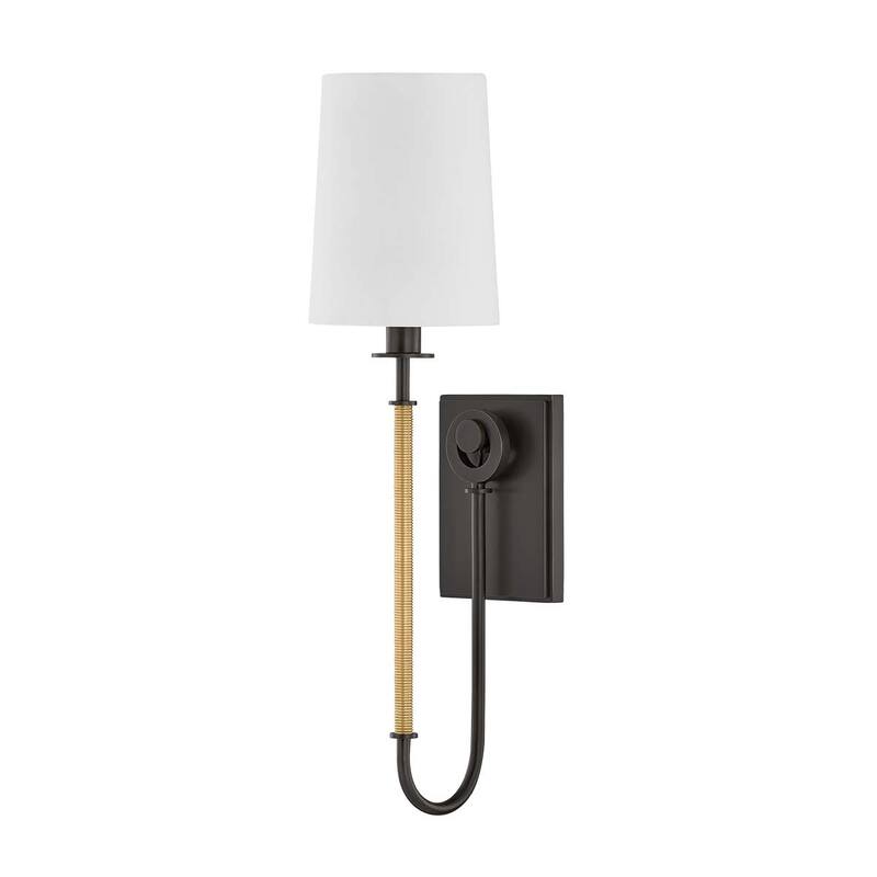Hudson Valley Lighting 2071 Glenmont 21" Tall Wall Sconce with Linen - Aged Brass / Distressed Bronze