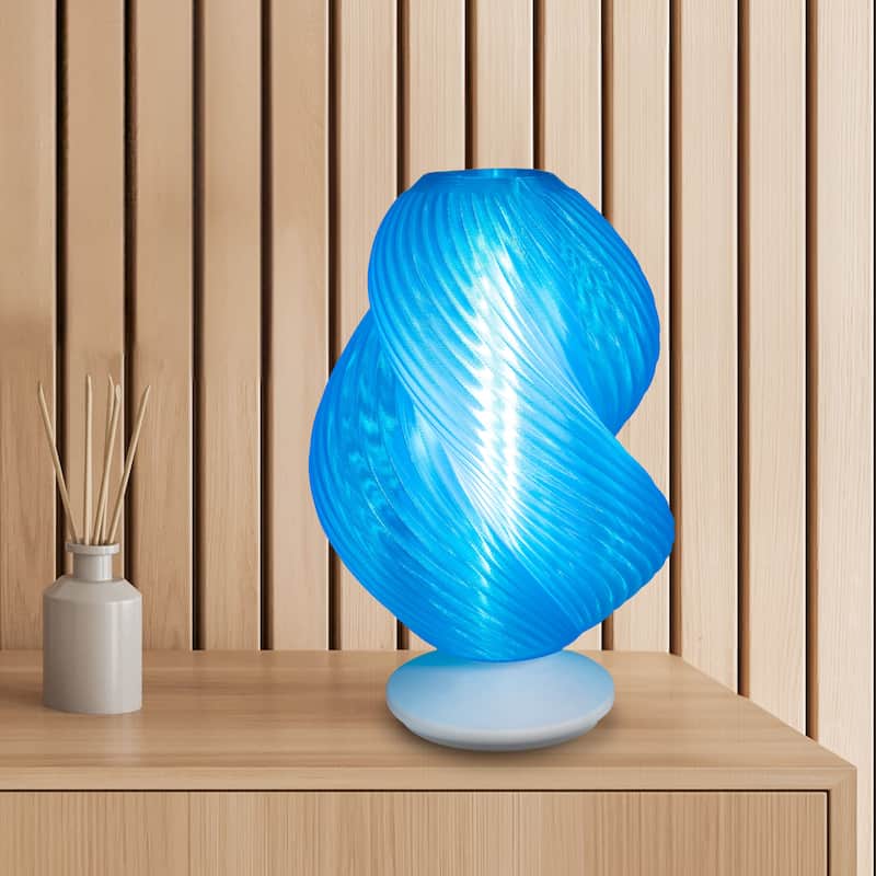 Vega 13.5" Mid-Century Coastal Plant-Based PLA 3D Printed Dimmable LED Table Lamp, by JONATHAN Y