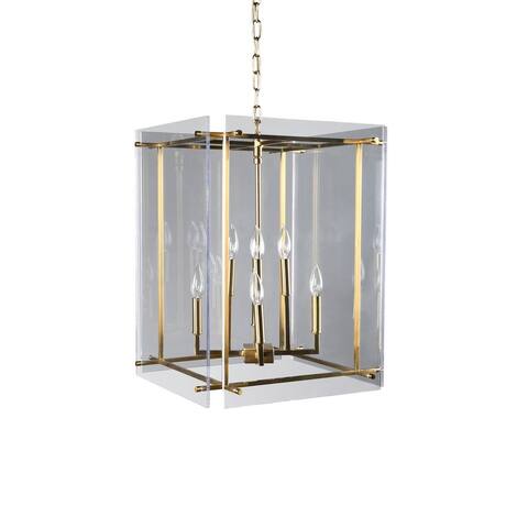 Lena 8-Light Iron and Acrylic Chandelier by Kosas Home - 24Hx18Wx18D