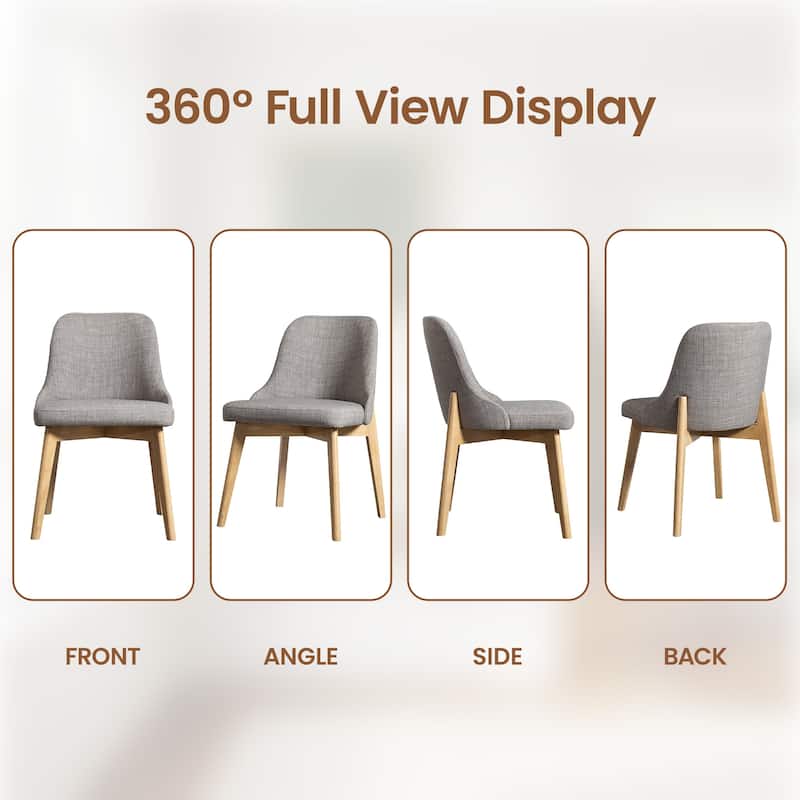 Upholstered Side Chair Dining Chairs Kitchen Chairs with Wood Legs Set of 2