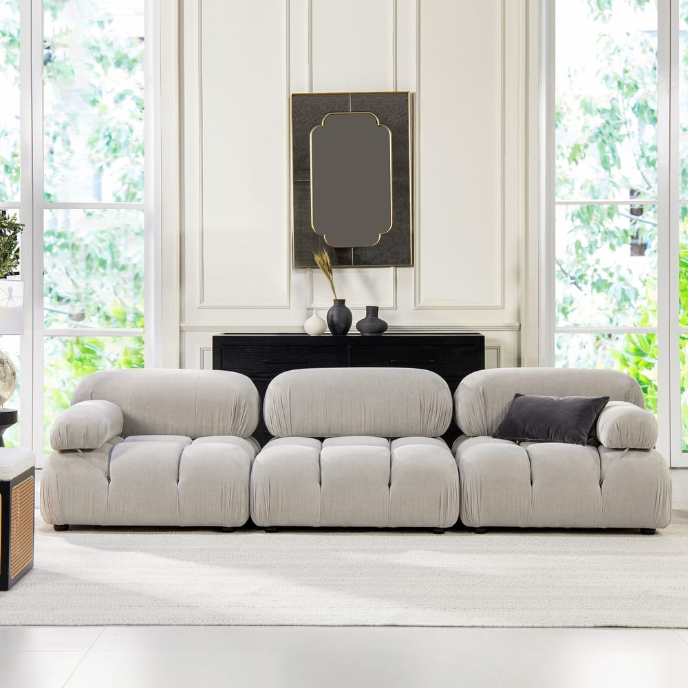 Marcel 109.5" Bubble Modular Modern 3-Piece Sofa