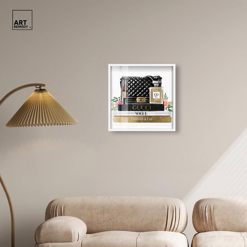 Luxury Paris Handbag and Books Shadowbox by Art Remedy