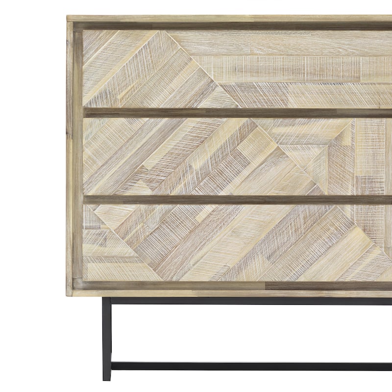 Peridot Modern Farmhouse Solid Acacia Wood 6 Drawer Dresser
