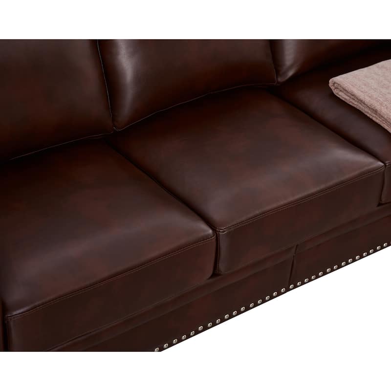 Roomfitters 81" Modern 3-Seater Sofa with Nailhead Trim, Comfortable Upholstered Triple Couch with Rolled Arms