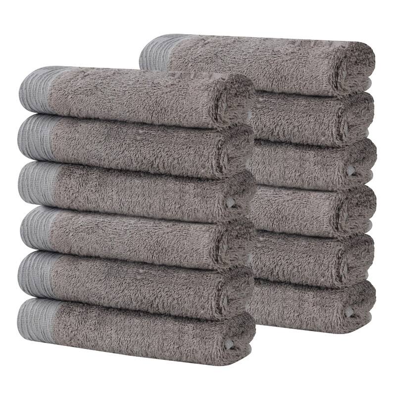Superior Sierra Rayon From Bamboo Cotton Blend Face Towel Washcloth Set of 12