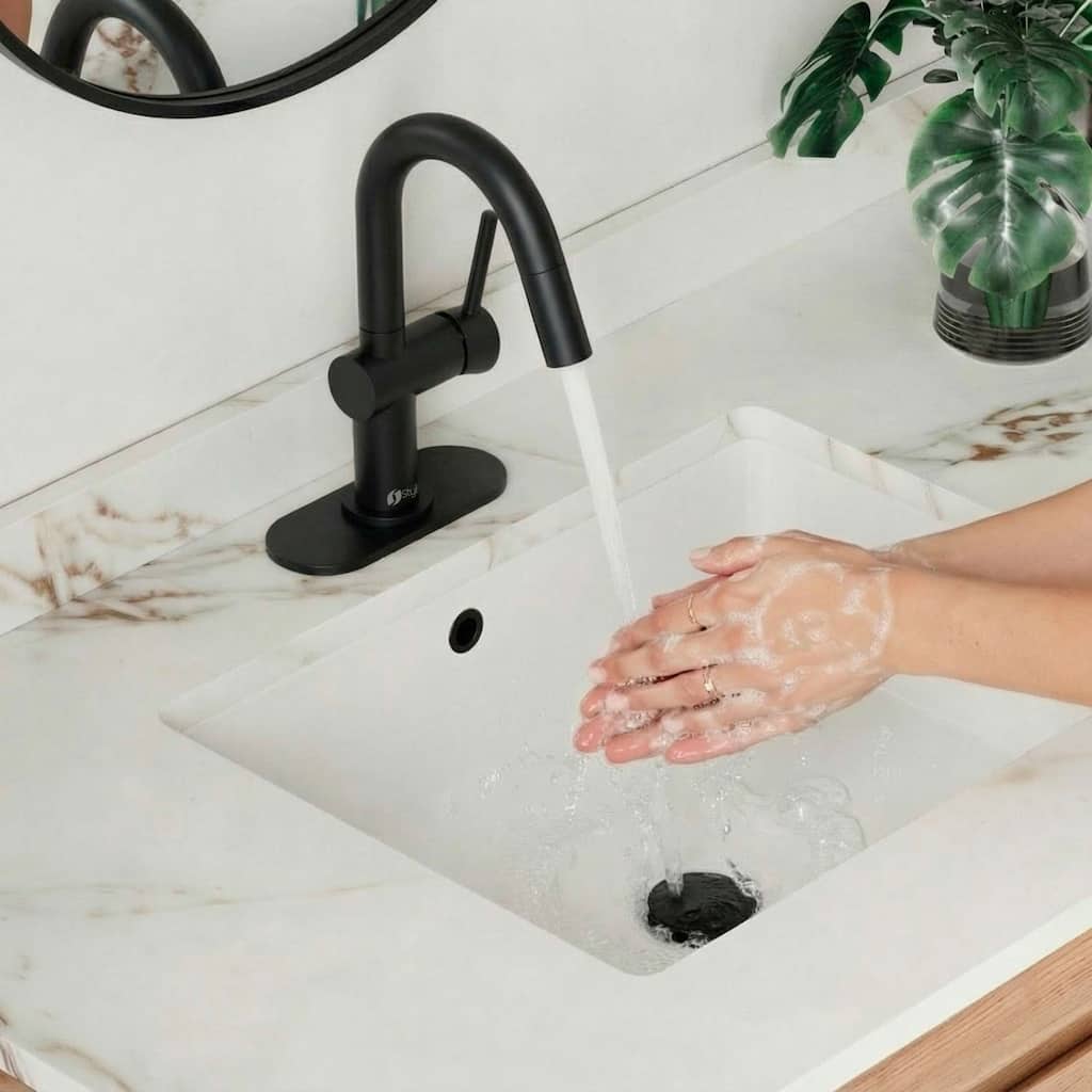 STYLISH Single Handle Pull Down Dual Mode Bathroom Faucet