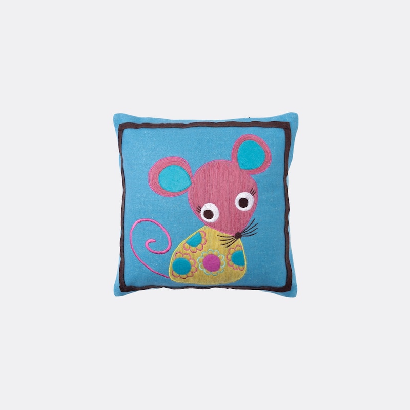 Cottage Home Cute Petite Mouse Wool 12 Inch Throw Pillow