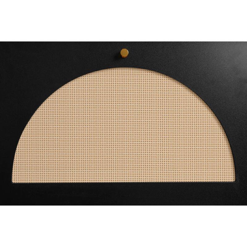 Anmytek Black Rattan Shoe Cabinet with Flip Doors 43 Inch Entryway Storage Organizer