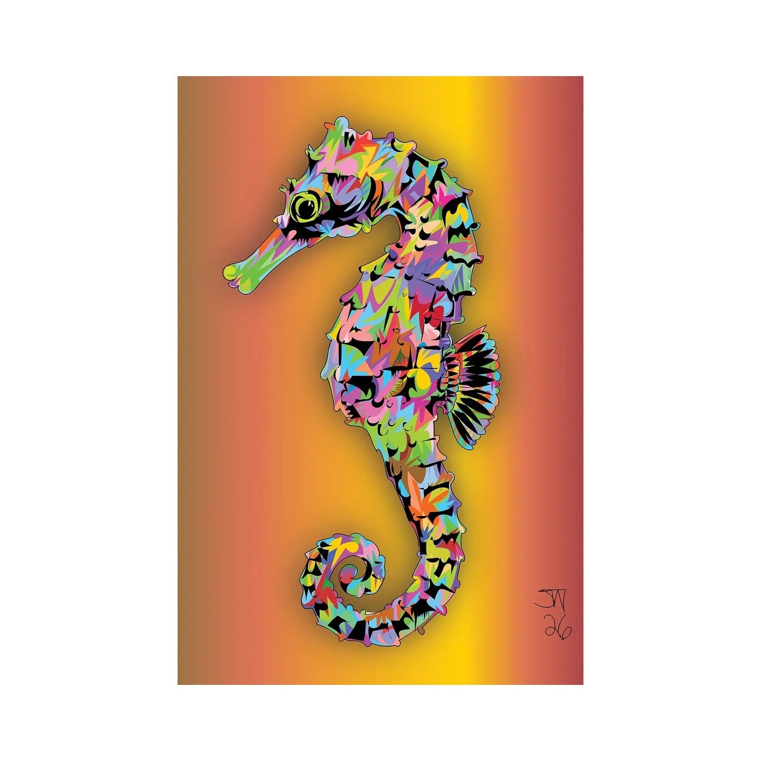 "Sea Horse 2026" by TECHNODROME1 Canvas Print