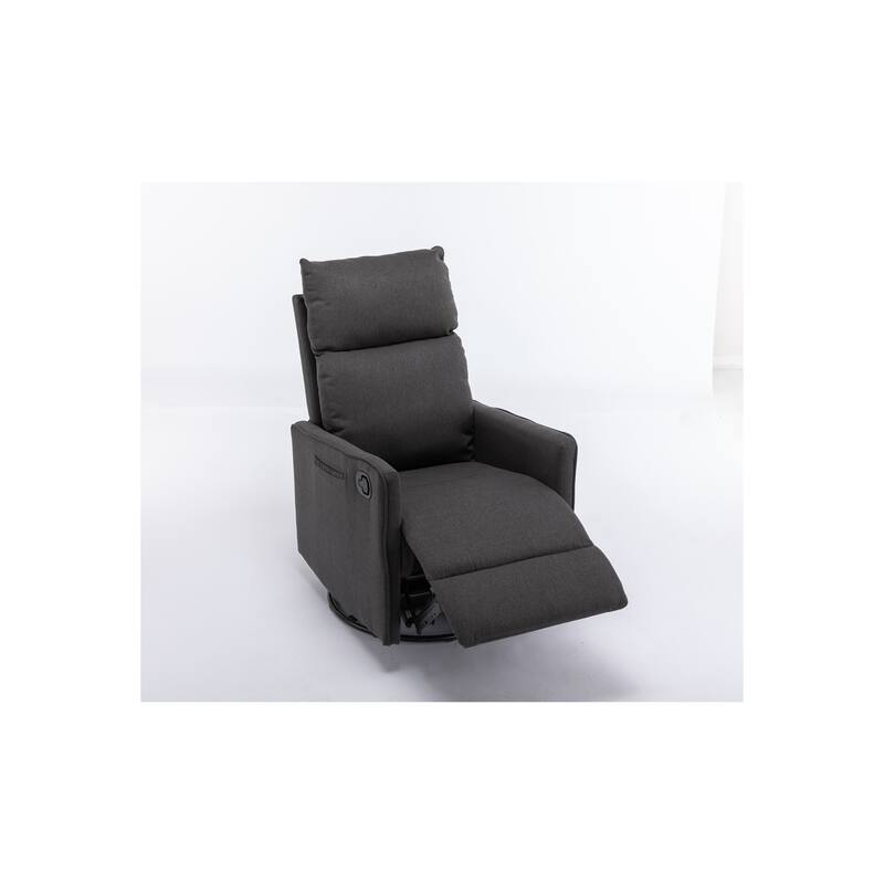 Cotton Linen Fabric Swivel Glider Recliner