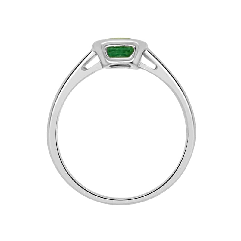 Auriya 14k Gold Emerald-Cut Emerald Bezel Solitaire Ring