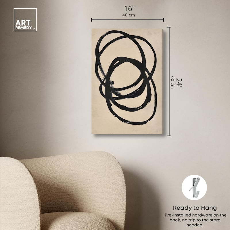 Beige Black II Canvas by Art Remedy, Gallery Wrapped