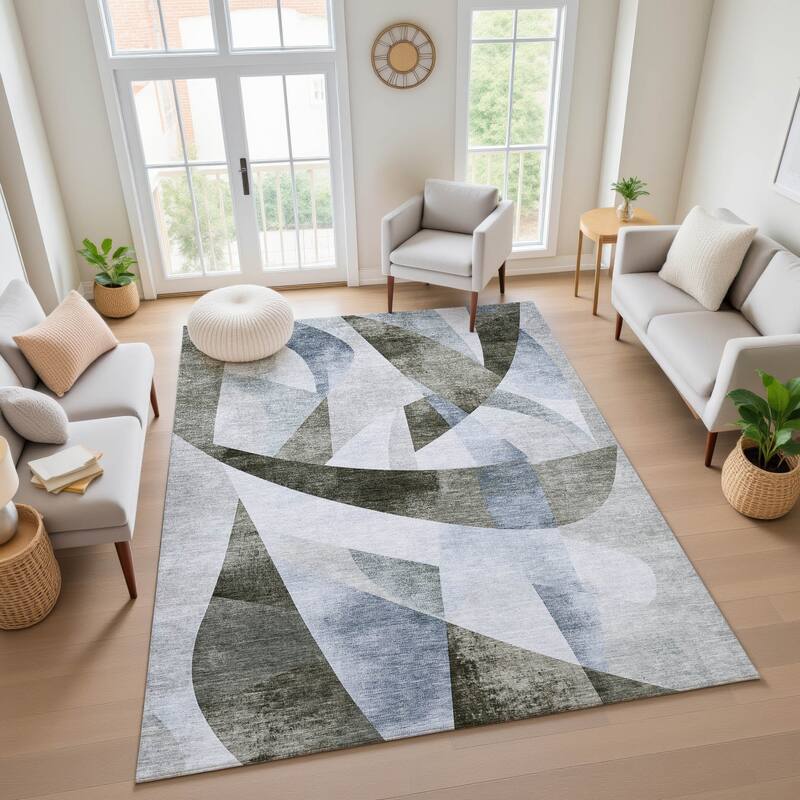 Premium Washable Super Soft Abstract Contemporary Mayfield Rug