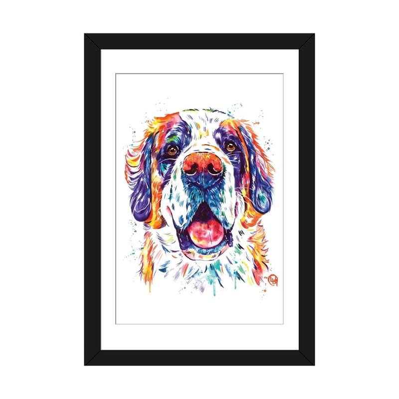 iCanvas "St. Bernard" by Lisa Whitehouse - Black - 32x24x1
