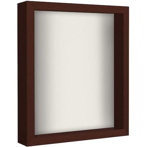 Americanflat Shadow Box Frame in Mahogany with Soft Linen Back Wood -11" x 14"