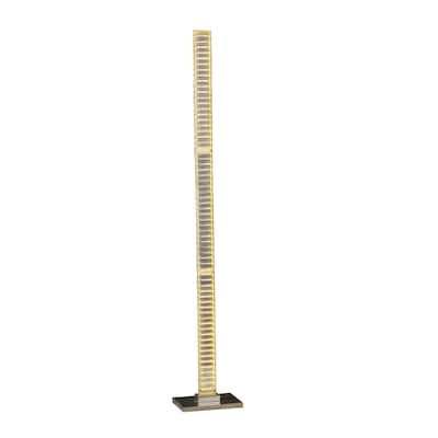 Lizy 62 Inch Floor Lamp with Crystal, LED Metal Frame, Nickel Finish