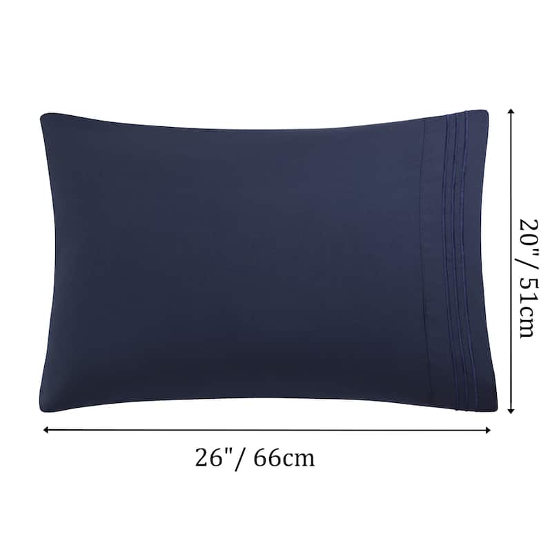 2Pcs Microfiber Embroidery Pillowcases Envelop 20"x26"